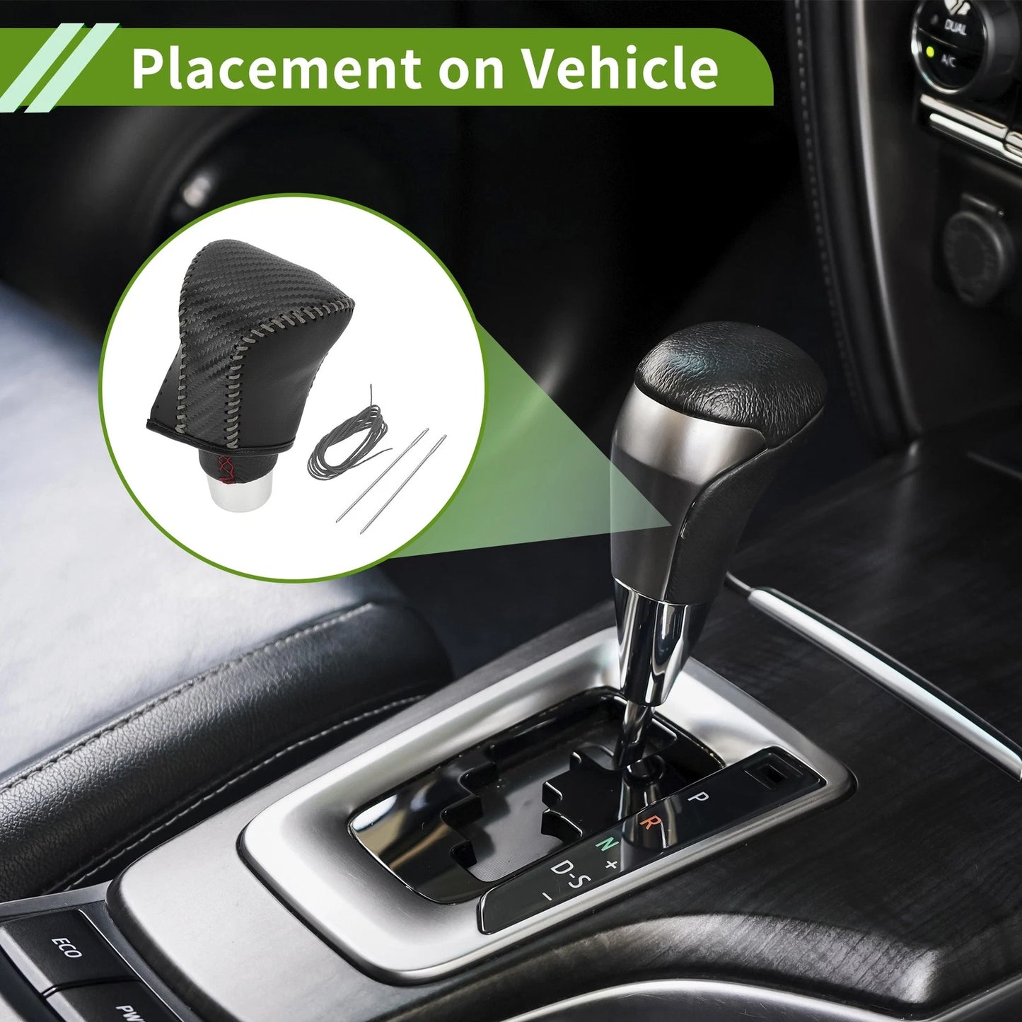 Car Gear Shift Knob Cover 1 Pc for Lexus ES300h (2018-2023) Black Carbon Fiber