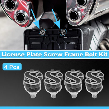 M6 License Plate Screws Cover 3.38 cm 4 pcs for Universal Motorcycle