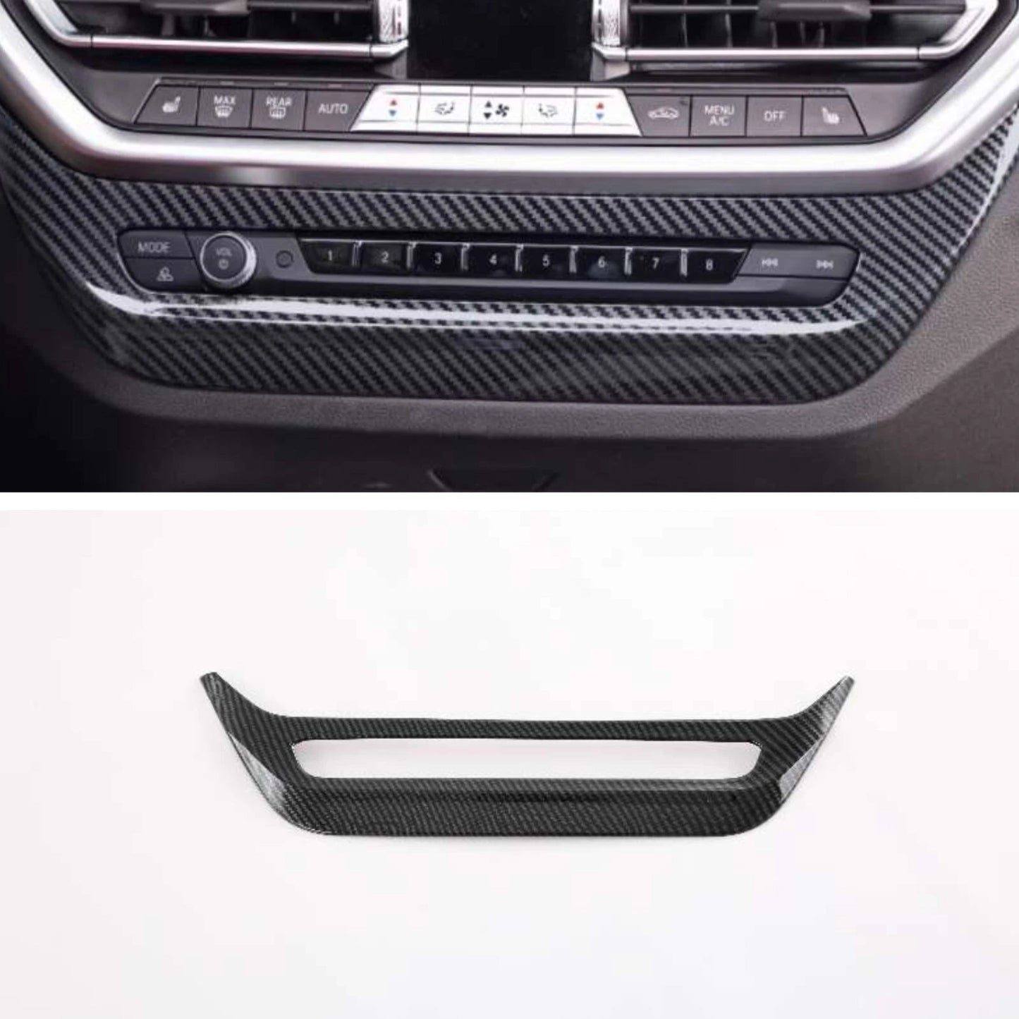 Carbon Fiber Air Conditioner Control Panel Cover for BMW X3 (2022-2024)