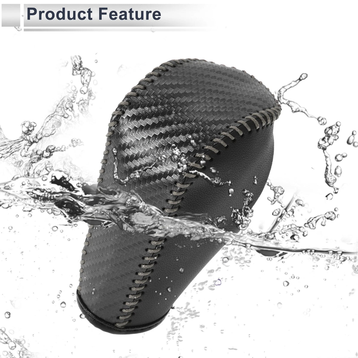 Gear Shift Knob Cover for BMW 3 Series Black Carbon Fiber Grey (2004 - 2012)