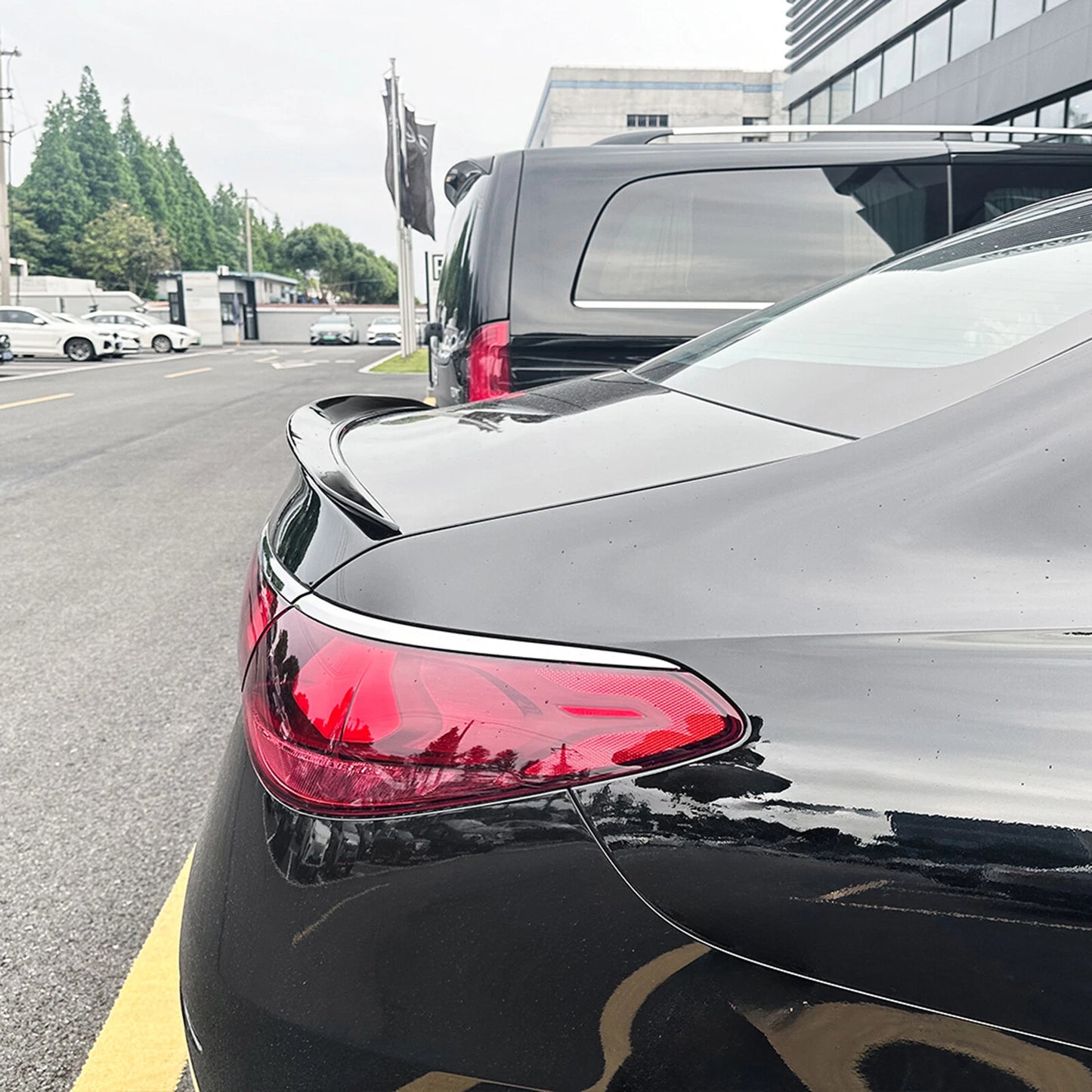 Gloss Black Rear Boot Spoiler Lip for Benz E Class W214 (2024-2025)
