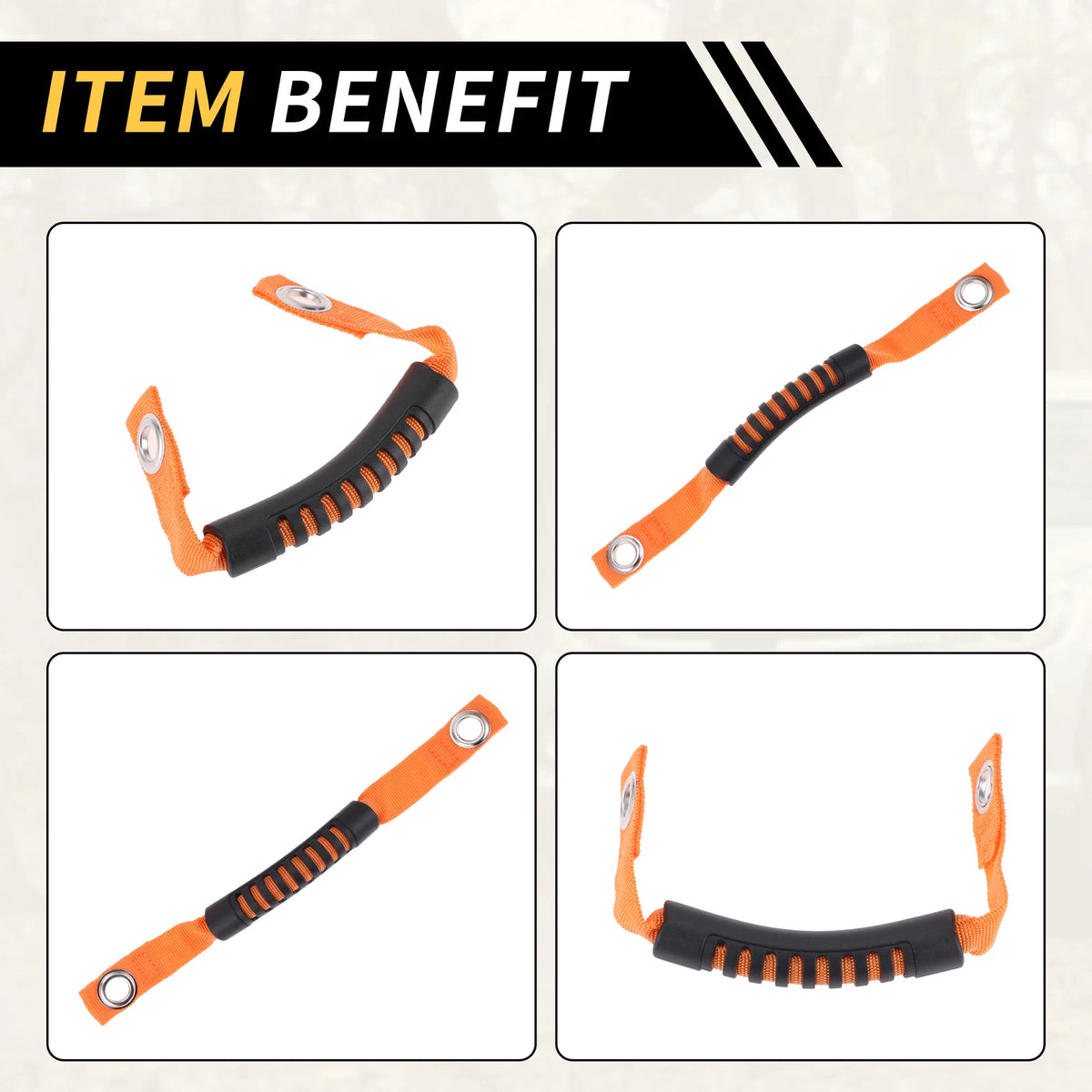 Roll Bar Grab Handles for Jeep Wrangler Roof Rope Handle Orange