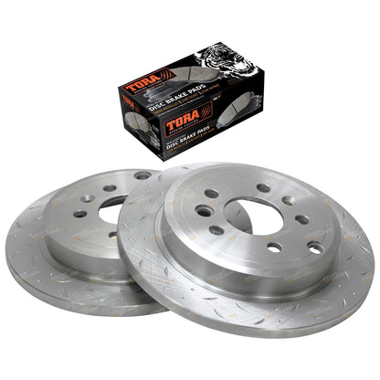 Rear Slotted-Drilled Disc Rotors + Pads for Ford Falcon BA BF (2002-2012)