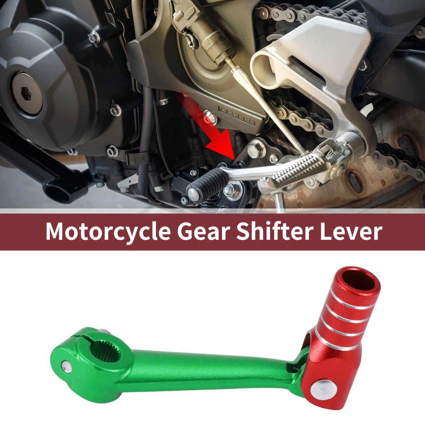Folding Motorcycle Gear Shifter Lever for Bosuer M5 Green Red Silver Tone