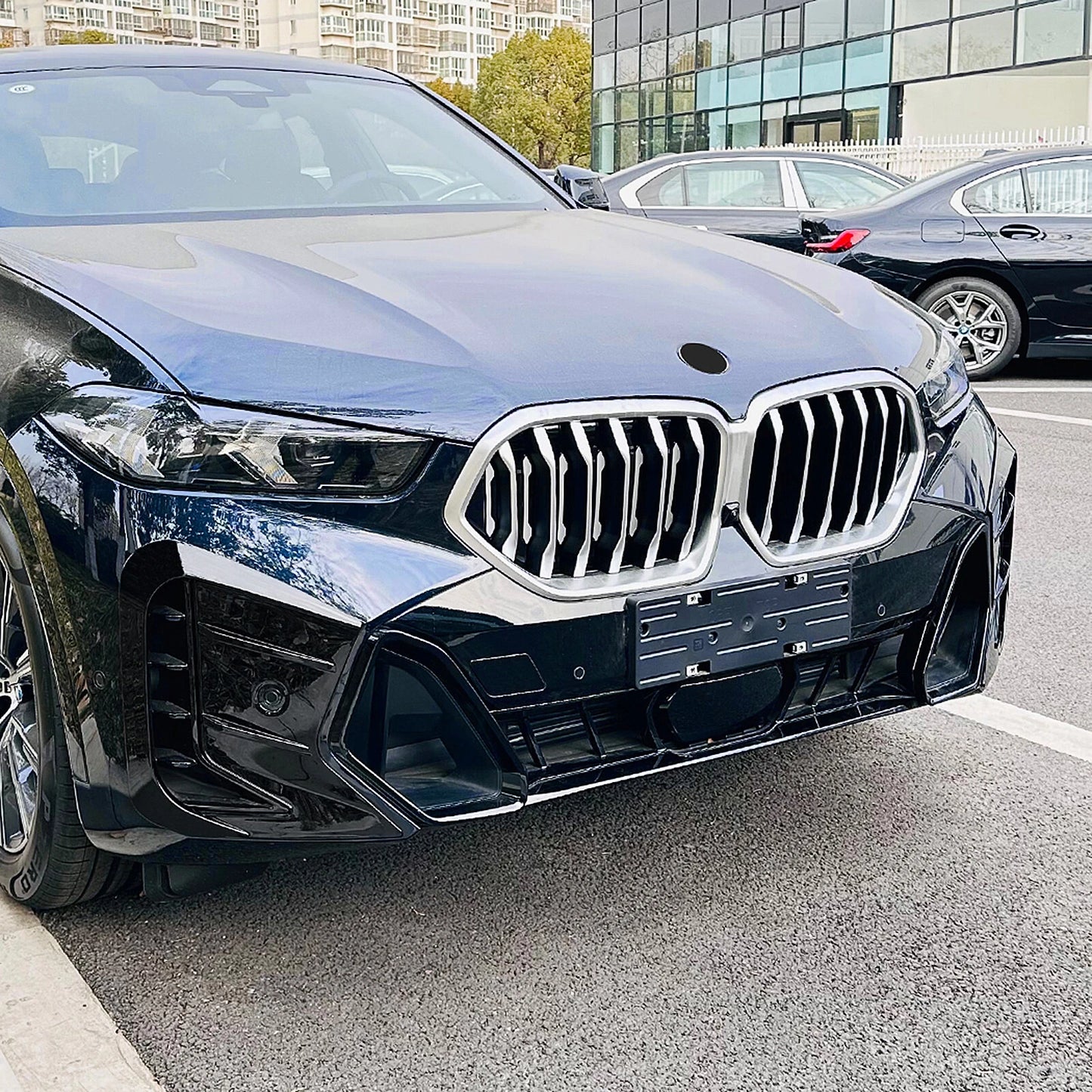 Gloss Black Front Bumper Side Air Vent Trims for BMW X6 (2023-2024)