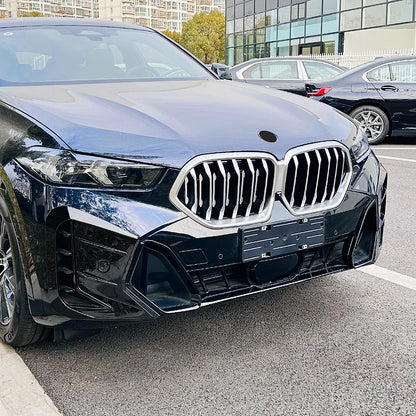 Gloss Black Front Bumper Side Air Vent Trims for BMW X6 (2023-2024)