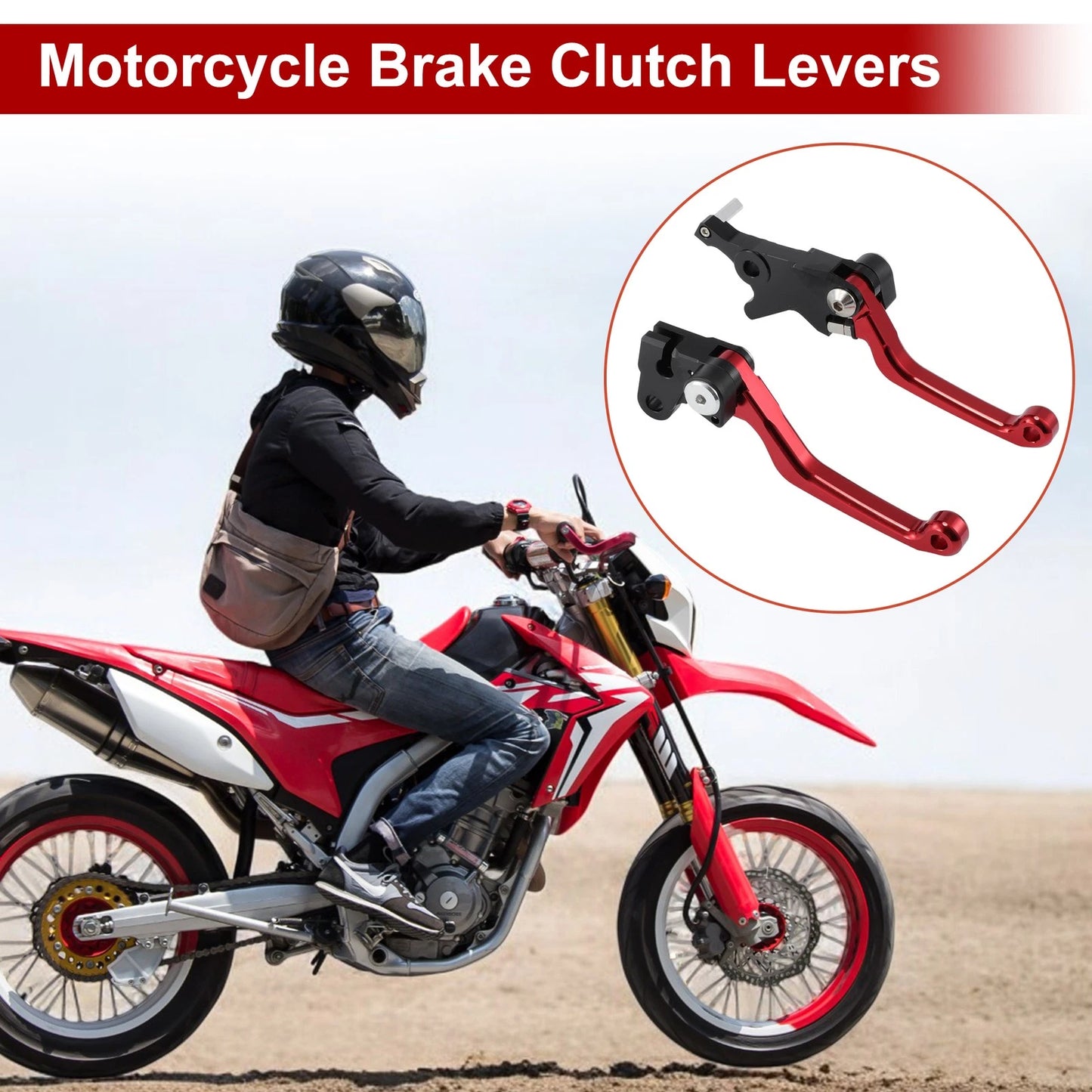 1 Pair Motorcycle Short Brake Clutch Levers for Honda CRF250L CRF300L Rally Red
