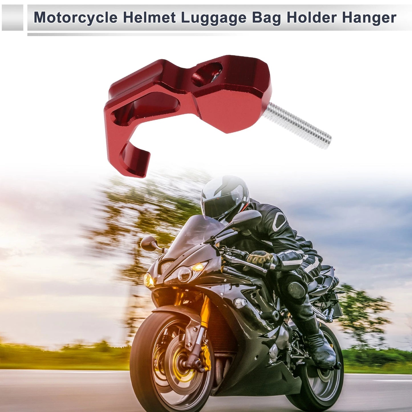 Finger Shape 1 Set Aluminum Alloy Motorcycle Hanging Hook 68mm Red Black for Motorcycle