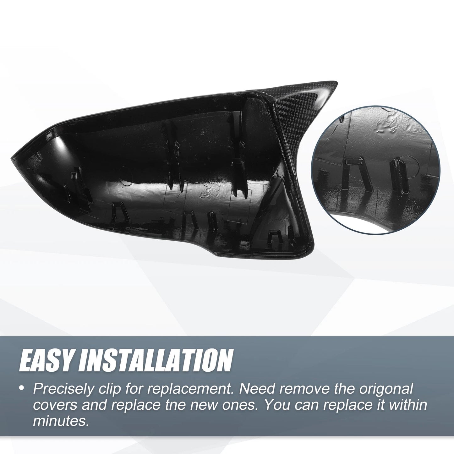 Real Carbon Fiber Rearview Mirror Cover Cap for BMW X1 X2 F48 F49 F39 (2016+)