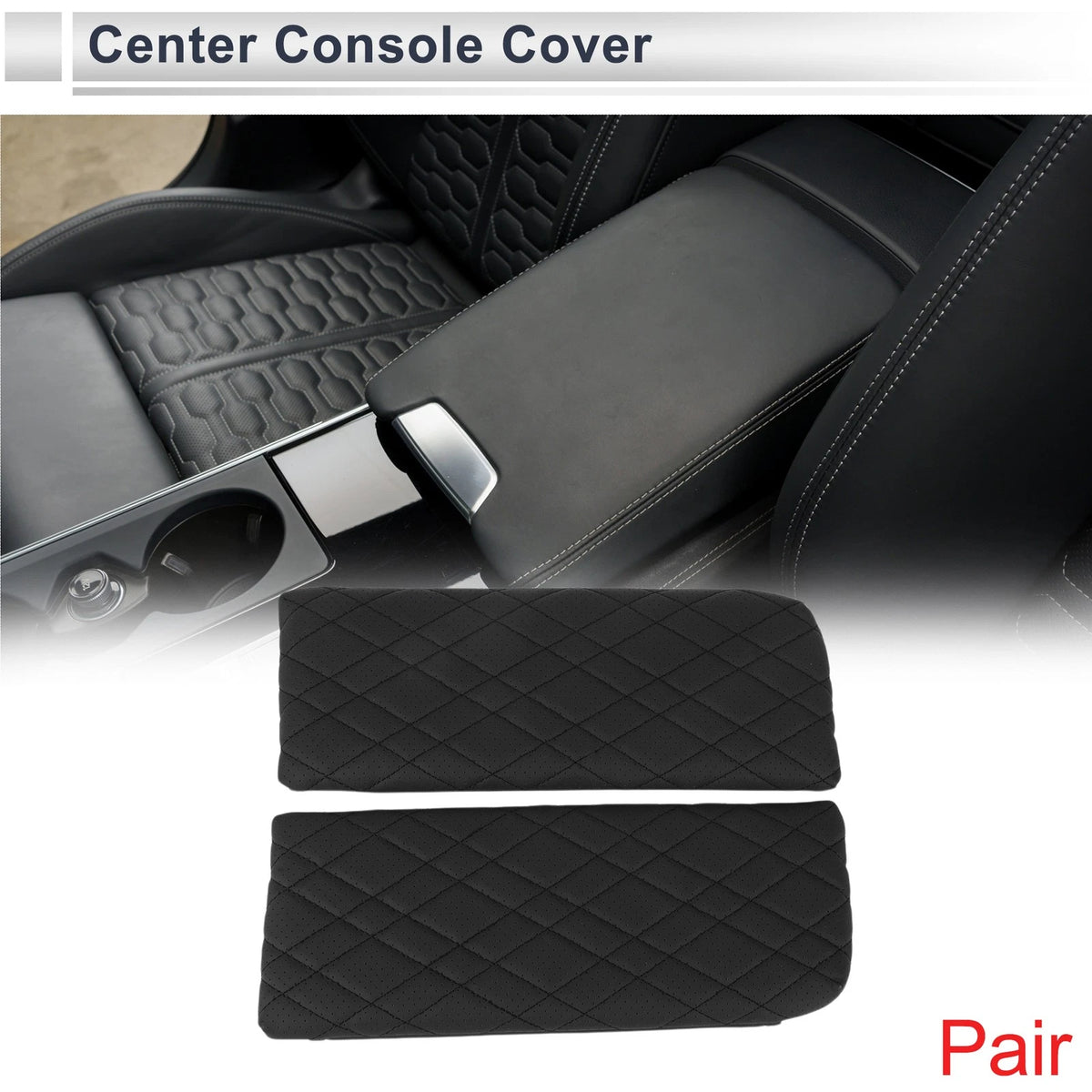 Car Center Console Cover for BMW X7 (2019-2023) - Black Storage Bag 1 Pair
