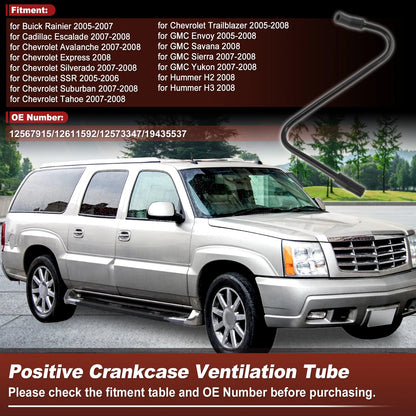 PCV Tube 1 set for Buick Rainier Plastic Metal Black (2005–2007)