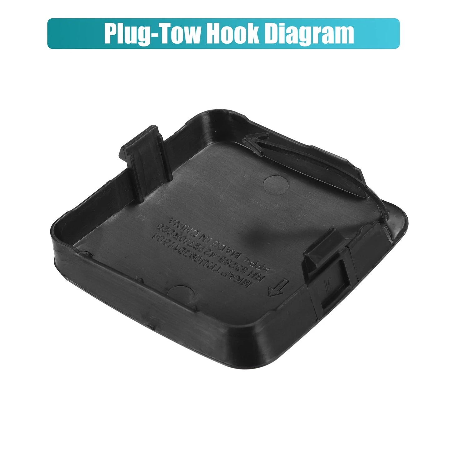 Unpainted Front Right Bumper Tow Hook Cap for Toyota (2010-2023)