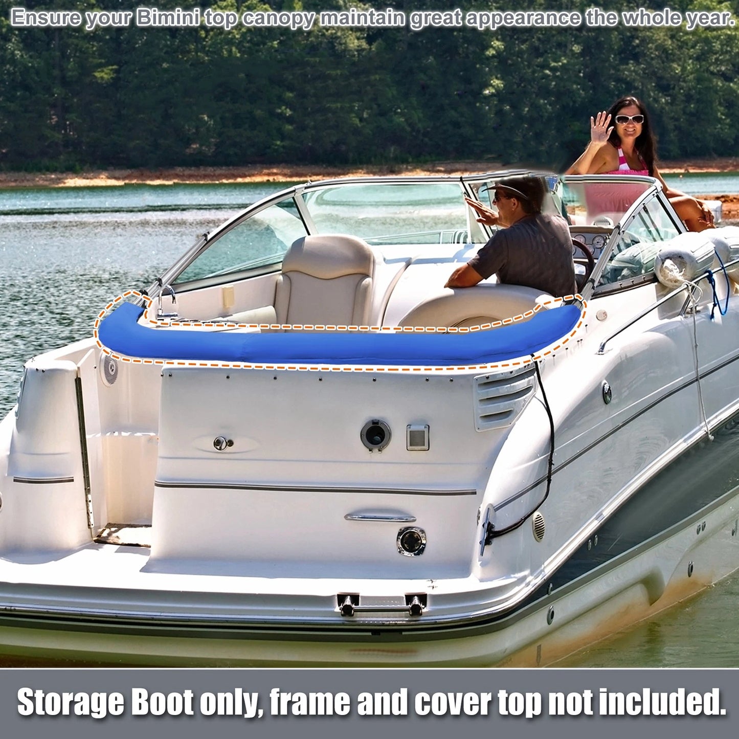 Storage Boot 73-78"W for Boat Bimini Top