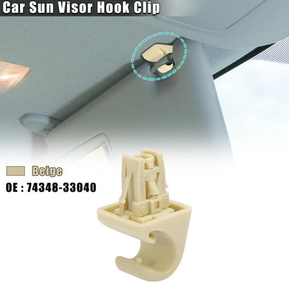 Beige Car Sun Visor Hook Clip Retainer for Toyota Highlander (2008-2019)