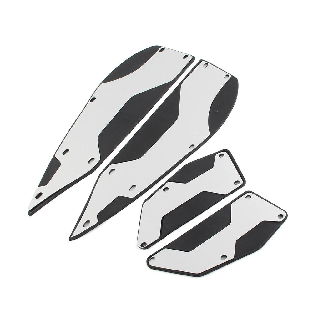 Silver Aluminum Floorboard Foot Pedals for Yamaha XMAX 250 300 400 (2017-2023)