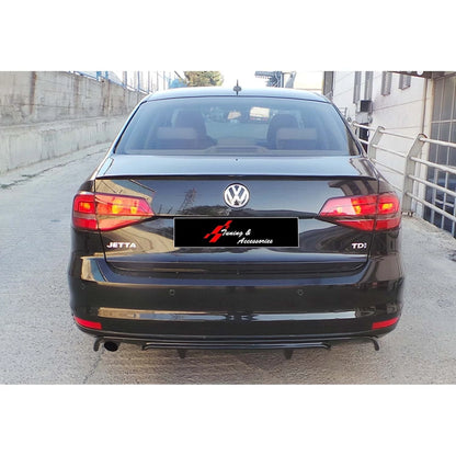 Rear Bumper Diffuser for VW Jetta MK6 R Gloss Black (2014-2018)