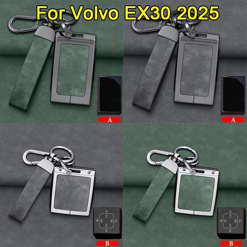 Leather Key Remote Case Fob Shell Cover for Volvo EX30