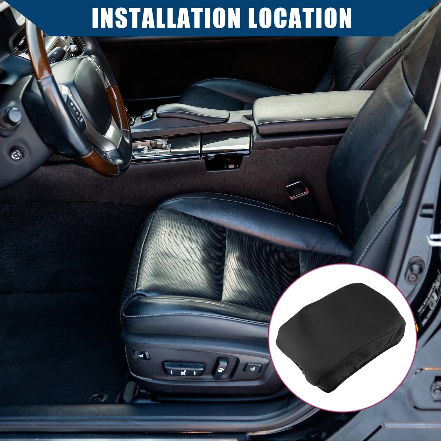 Center Console Armrest Cover for Ford Fusion (2010-2012) - Neoprene Black