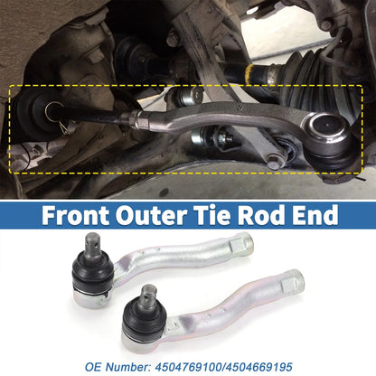 2 x Front Outer Tie Rod End Links for Toyota Land Cruiser (1998–2002)