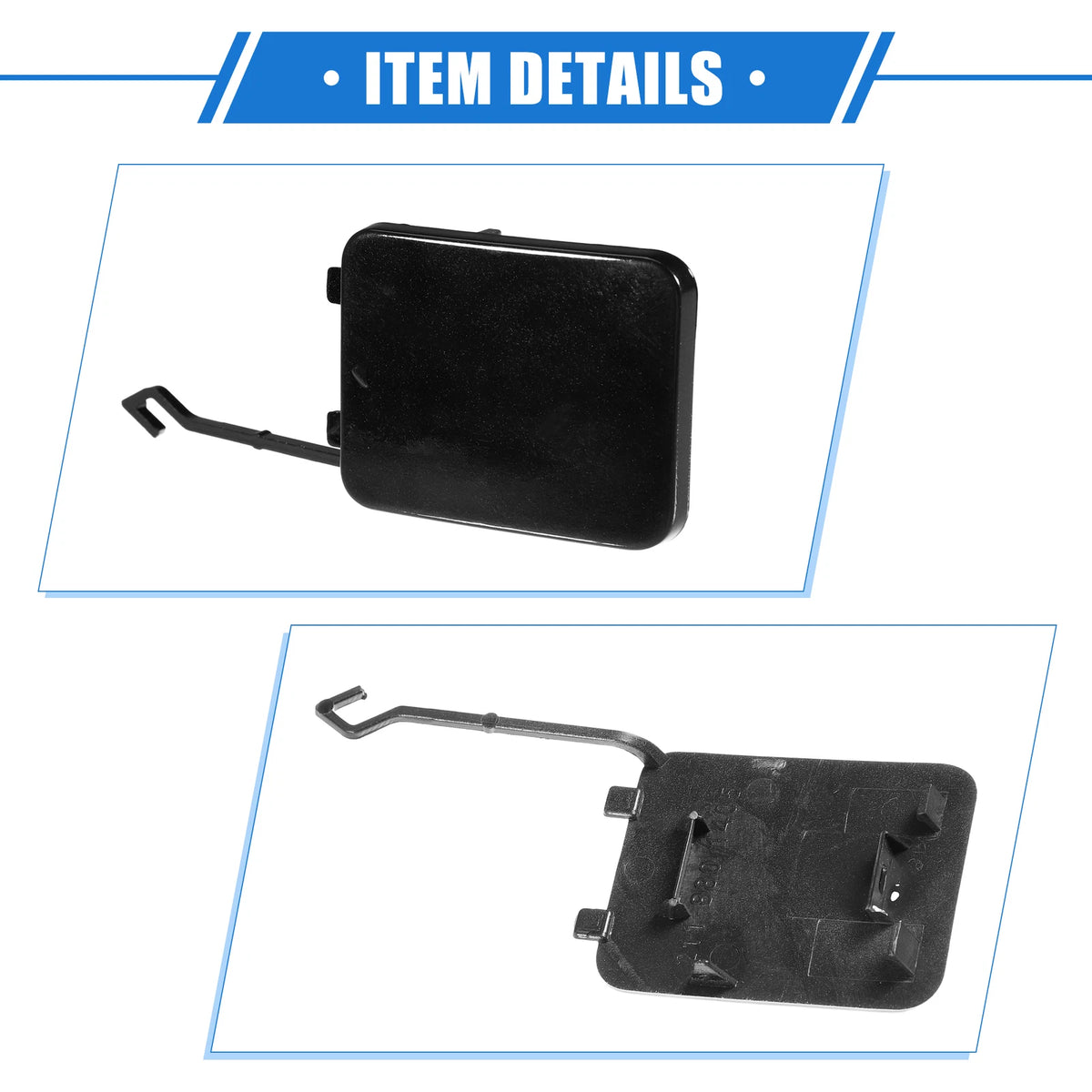 Tow Hook Cover for Mercedes-Benz W211 2002-2008 Plastic Black Rear Right