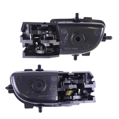 Interior Door Handle Black Pair L+R Fits Toyota Vios Yaris 4D Sedan 2007-12 D06