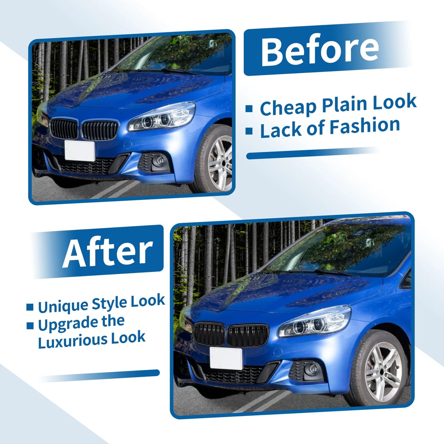 Front Upper Bumper Grille for BMW 2 Series ActiveTourer (2014-2021)