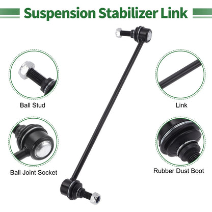 10 Pcs Front Suspension Kit Tie Rod Ends Front Sway Bar Link Ball Joint for GMC