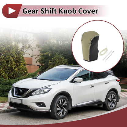 Nissan Murano Gear Shift Knob Cover 2009-2013 Black Beige Faux Leather