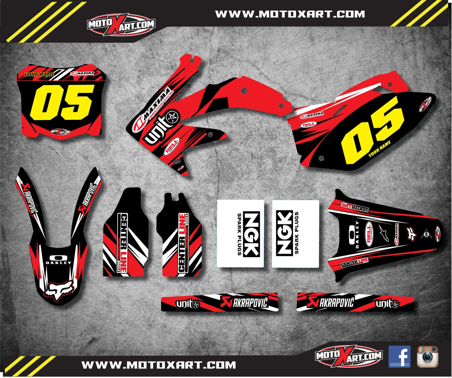 Custom Graphics Full Kit for Honda CRF450 (2008) - DIGGER Style Sticker Kit