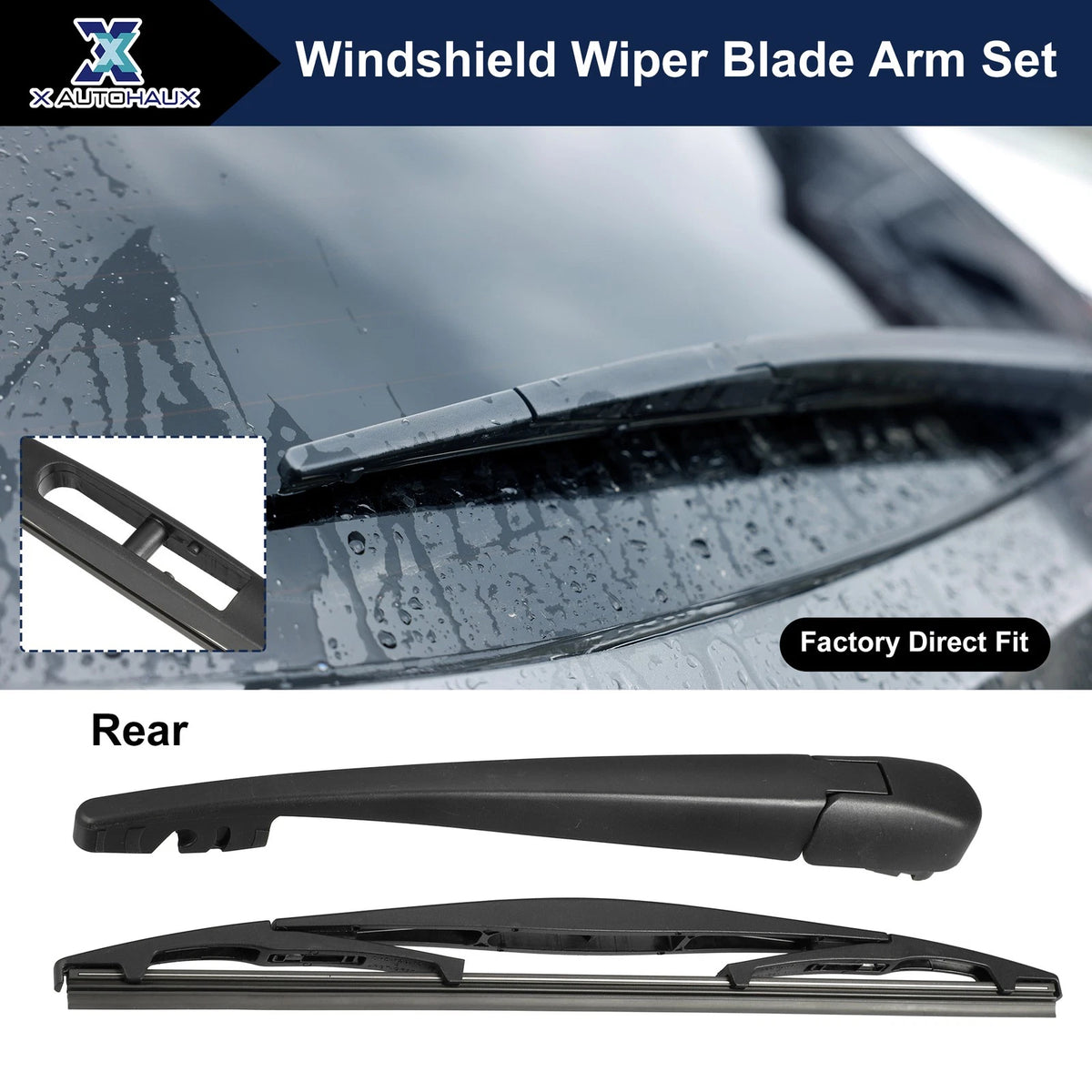 Rear Windshield Wiper Blade Arm Set for Honda CRV, Acura RDX (2017-2023)