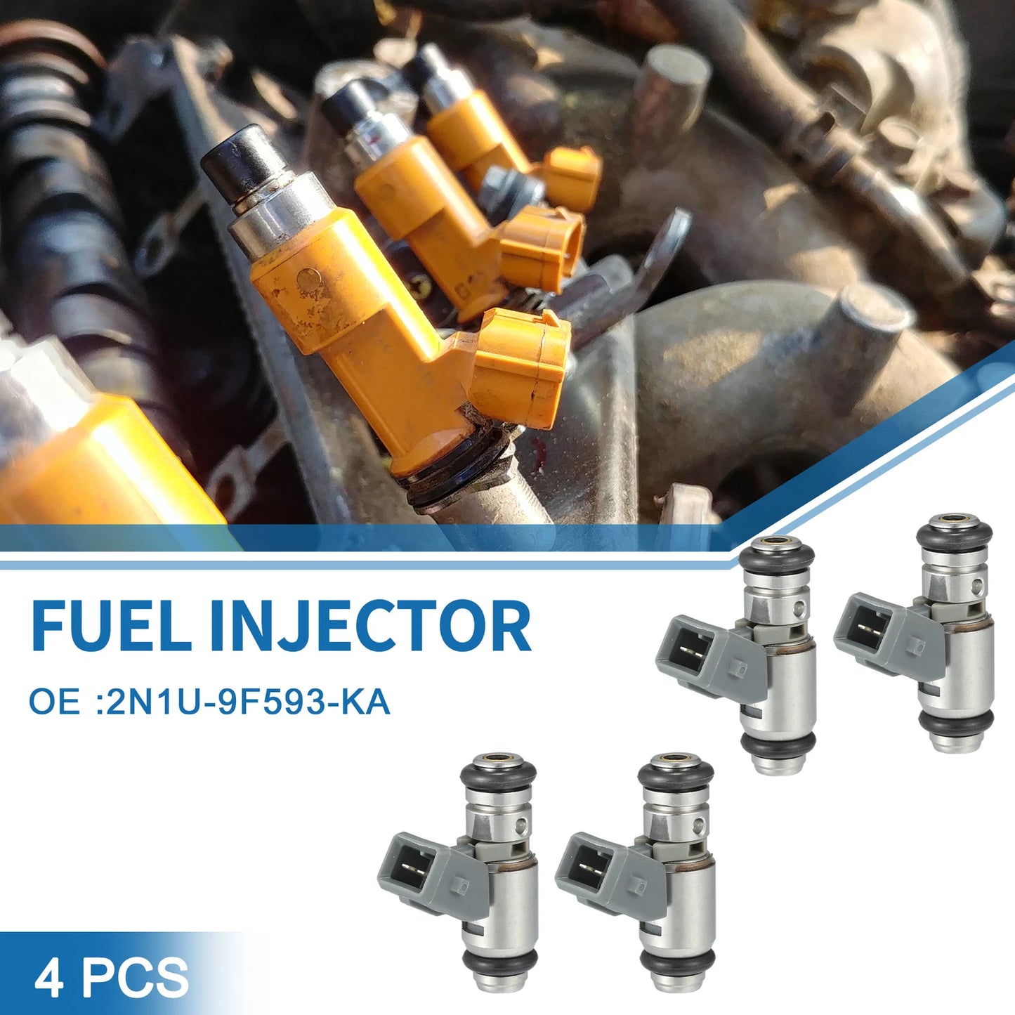 Fuel Injector 4 x for FORD Fiesta Mk5 1.3 (2001-2008) Gray