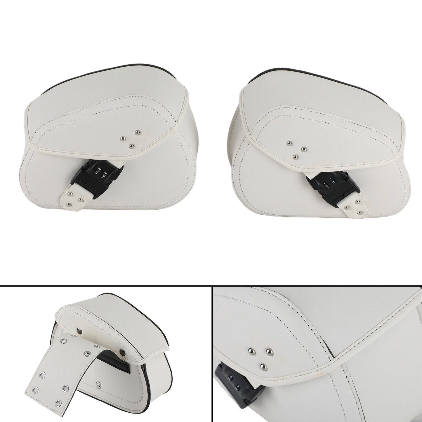 2 x Left Hand Waterproof Motorcycle Saddle Bags for Universal Travel