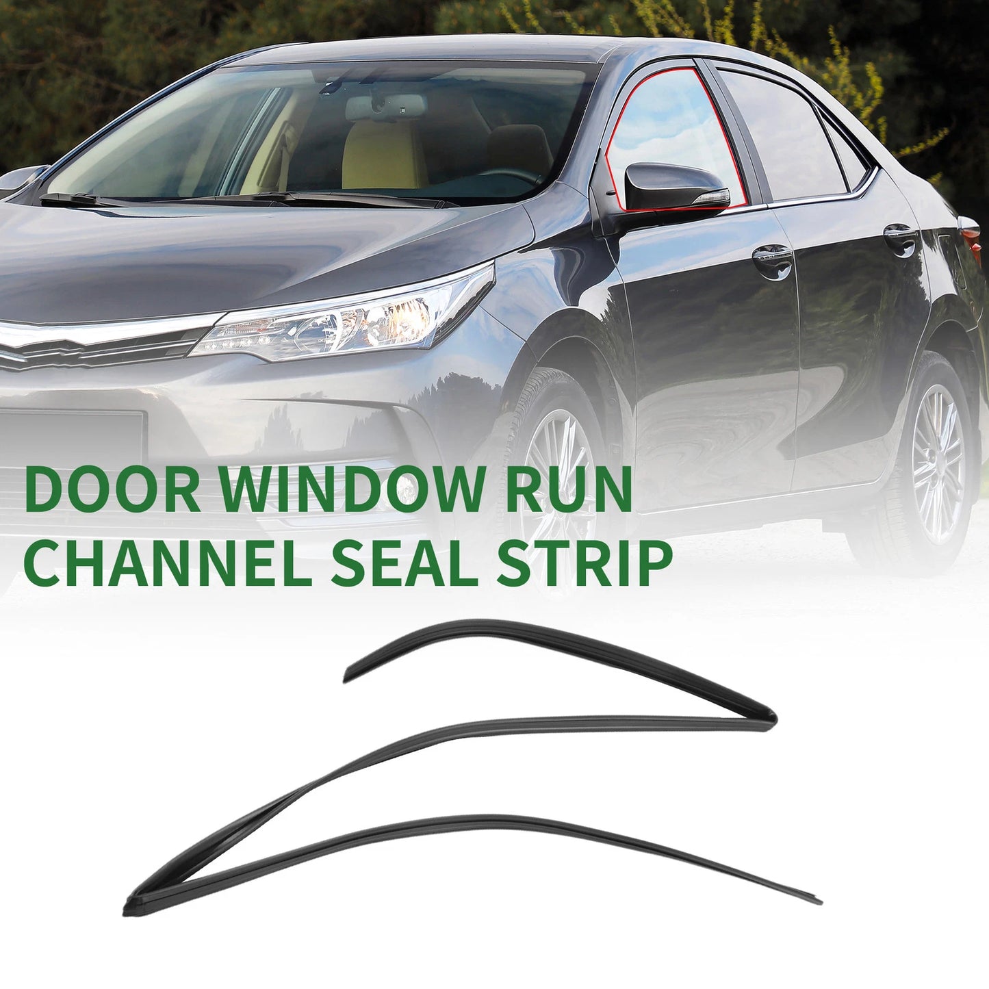 Front Left Door Window Run Channel Seal Strip for Toyota