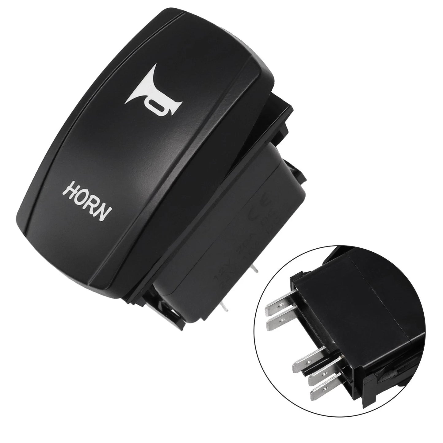 Rocker Switch Black ABS Blue LED Speaker Push Button for Car