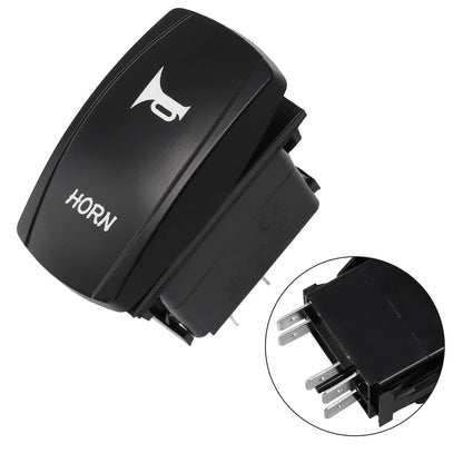 Rocker Switch Black ABS Blue LED Speaker Push Button for Car