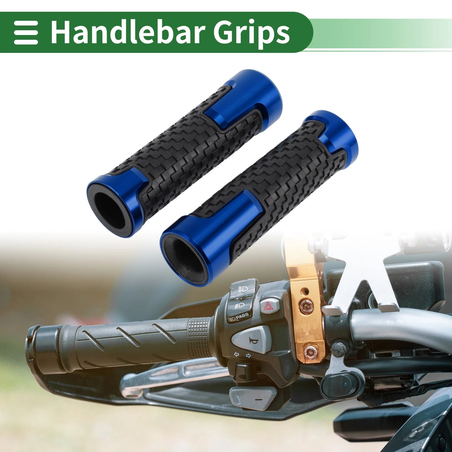0.87x0.94 Hand Grips Cover Blue Non Slip for Motorcycle Universal