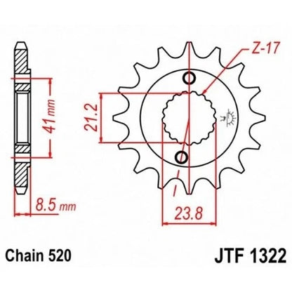 13-Tooth Front Sprocket JT Sprockets for Honda TRX400EX Sportrax (1999–2004)