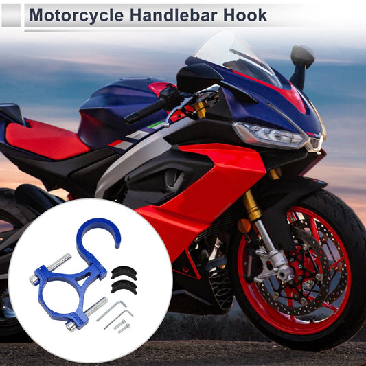 Arc Aluminum Alloy Motorcycle Hanging Hook 2 x Screws & Washers Hex Wrench Blue
