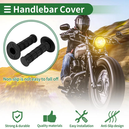 7/8 22mm Motorcycle Hand Grips Rubber Black Checkered Pattern