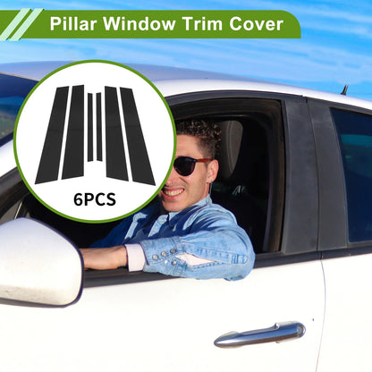 6 Pcs Black Door Pillar Window Trim for BMW 3-Series (1999-2005)