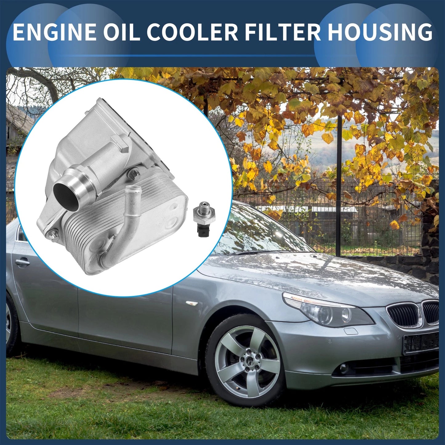 Engine Oil Cooler Filter Housing with Sensors for BMW 128i (2008-2013)