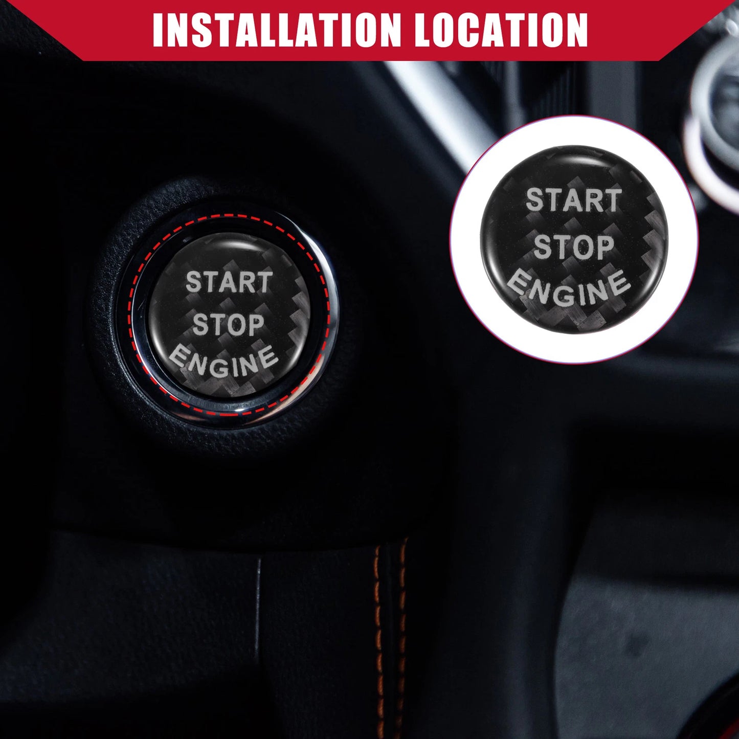 Carbon Fiber Engine Start Stop Button Cover for BMW X5 E70 (2007-2013)