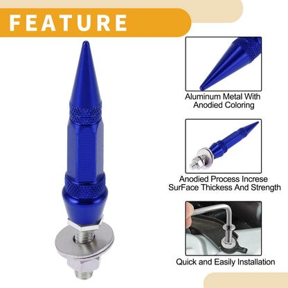 M6 License Plate Screws Cover 82mm Deep Blue 4 Pcs for Universal Motorcycle