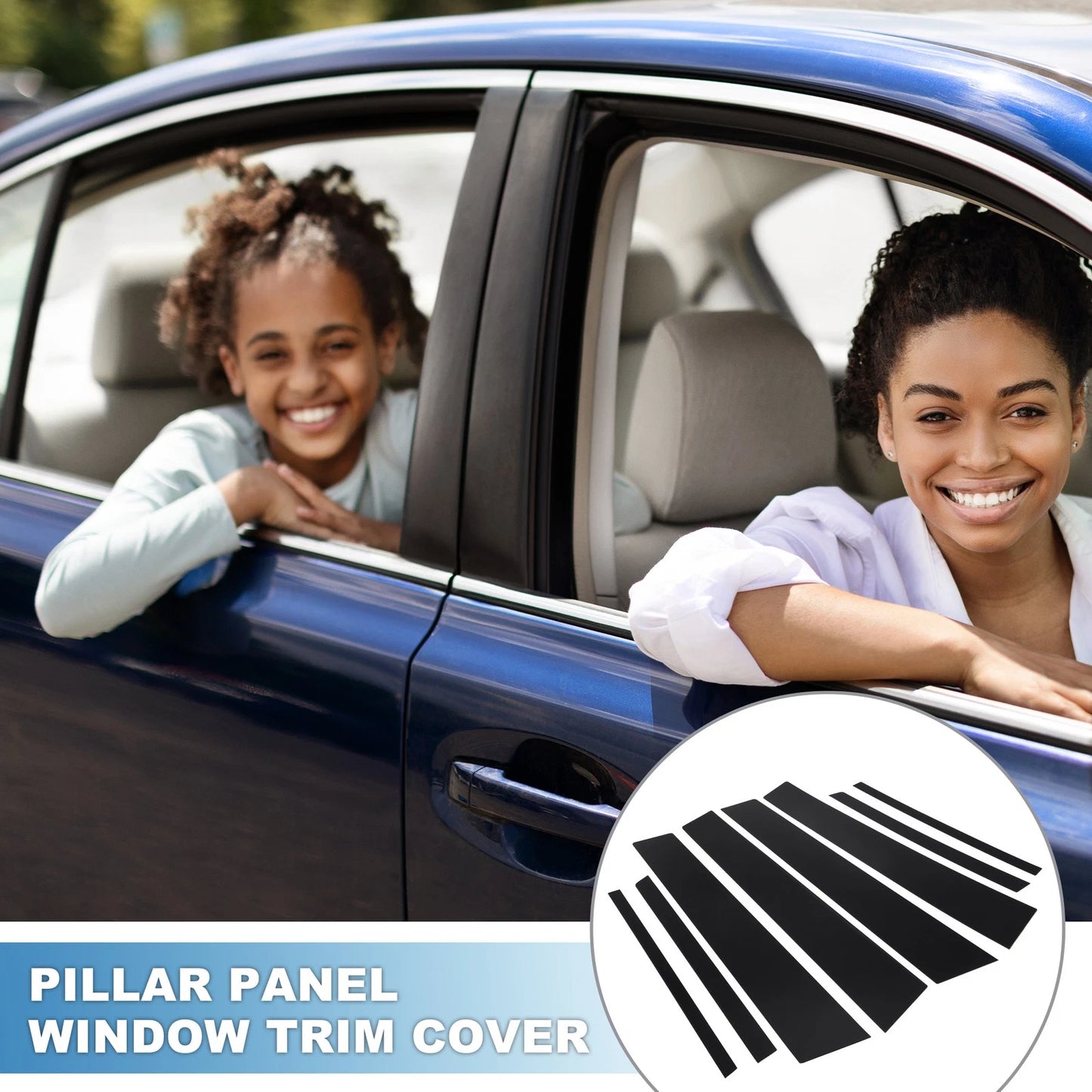 8 Pcs Pillar Window Trim Cover for Toyota RAV4 (2013–2018)