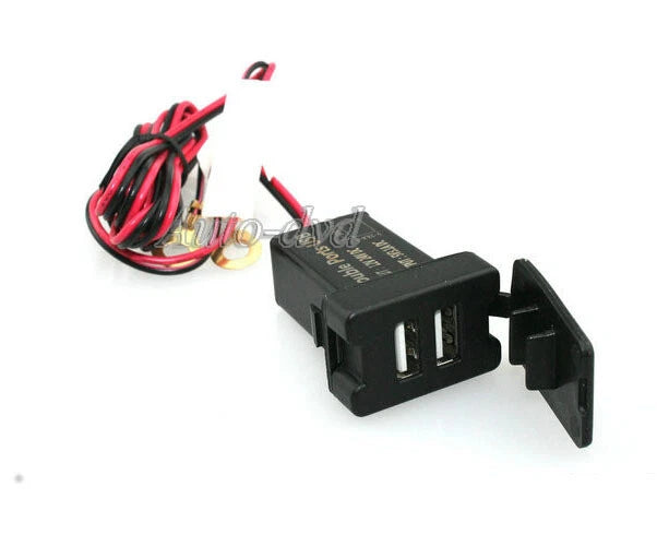 2.1A Dual USB Port Socket Plug Phone Charger Audio Input Original Fit for Toyota