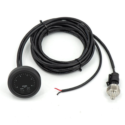 12V 52mm Ultra-thin Electronic Fuel Pressure Meter w/ Sensor for Car