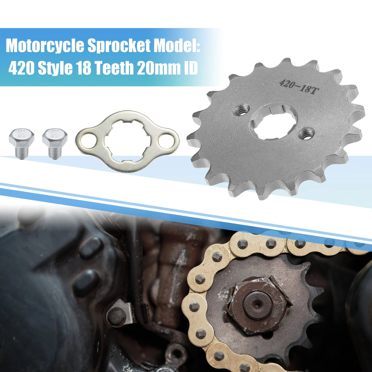 Front Engine / 420 Style 18T 20mm ID / Sprocket Set for Dirt Pit Bike ATV