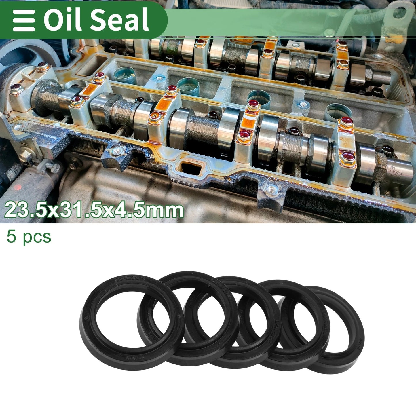 Oil Seal 23.5x31.5x4.5mm NBR Rubber Rotary Shaft Seal for Make Model 5 Pcs