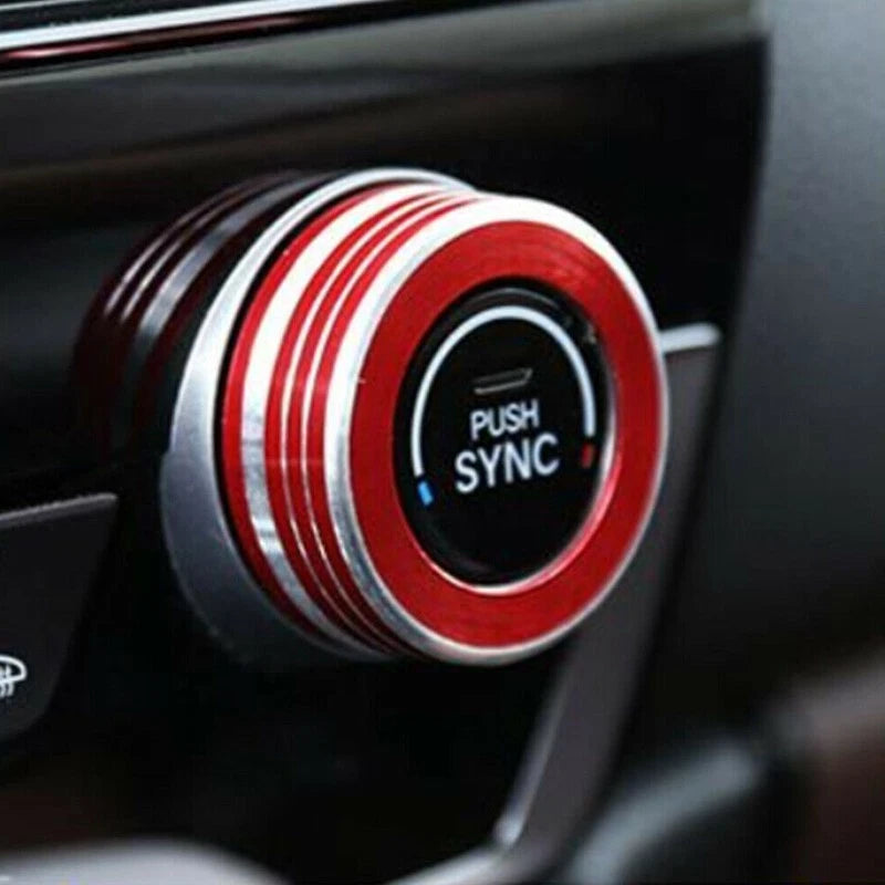 4 x Red Air Conditioning Switch & Start Button Ring Trim for Honda CR-V (2017-2023)