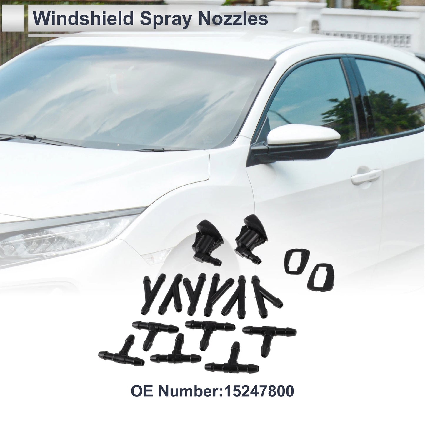 Windshield Washer Nozzle & 6 x Hose Connectors for GMC